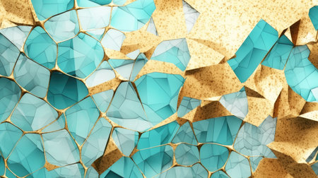 Abstract watercolor artwork mixed with buzzy geometric shapes for background of social media banner generative AI imageの素材