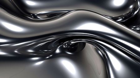The close up of a glossy metal surface in silver color with a soft focus. Generative AI AIG30.の写真素材