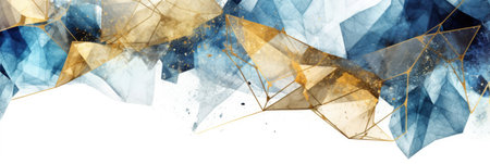 Abstract watercolor artwork mixed with buzzy geometric shapes for background of social media banner generative AI imageの素材