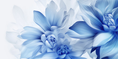 Beautiful abstract blue pencil drawing floral design background. beautiful Generative AI AIG32の素材