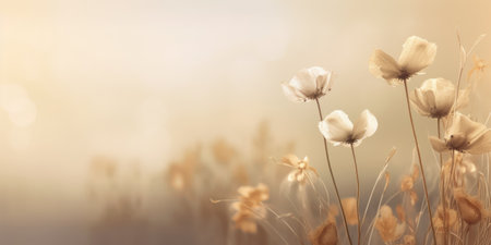 Beautiful abstract beige misty morning photo floral design background banner. beautiful Generative AI AIG32の素材