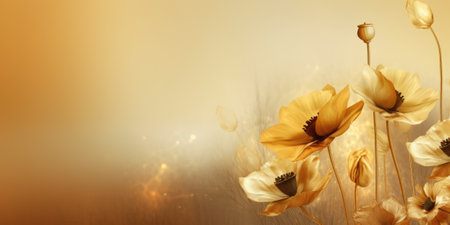 Beautiful abstract gold misty morning photo floral design background banner. beautiful Generative AI AIG32の素材