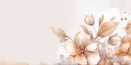 Beautiful abstract beige and white watercolor floral design background. beautiful Generative AI AIG32の素材