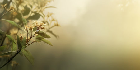 Beautiful abstract green brown misty morning photo floral design background banner. beautiful Generative AI AIG32の素材