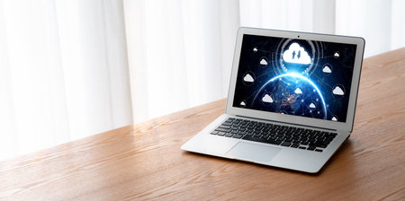 Cloud computing software for modish remote work and personal data storageの写真素材