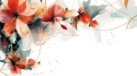 Watercolor abstract design for background of wedding or buzzy social media banner generative AIの素材