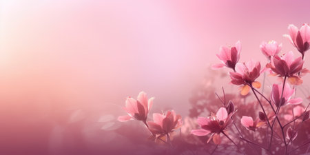 Beautiful abstract pink misty morning photo floral design background banner. beautiful Generative AI AIG32の素材