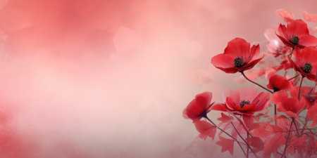 beautiful abstract red misty morning photo floral design background banner. beautiful Generative AI AIG32の素材