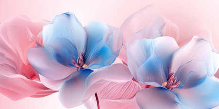 Beautiful abstract pink blue pastel transparent floral design background. beautiful Generative AI AIG32の素材