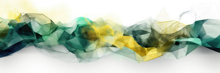 Abstract watercolor artwork mixed with buzzy geometric shapes for background of social media banner generative AI imageの素材