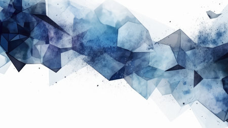 Abstract watercolor artwork mixed with buzzy geometric shapes for background of social media banner generative AI imageの素材
