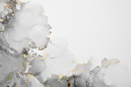 Original artwork photo of marble ink abstract art. High resolution photograph from exemplary original painting. Abstract painting was painted on HQ paper texture to create smooth marbling pattern.の写真素材