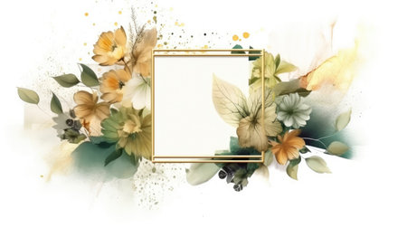 Watercolor abstract design for background of wedding or buzzy social media banner generative AIの素材