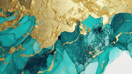 Abstract watercolor artwork mixed with buzzy geometric shapes for background of social media banner generative AI imageの素材