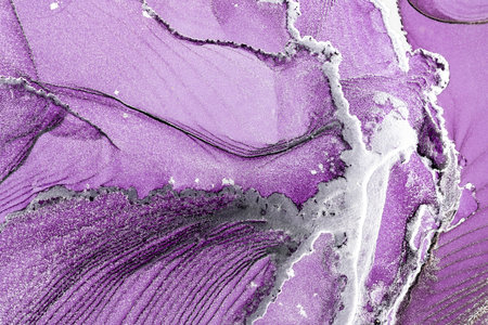 Original artwork photo of marble ink abstract art. High resolution photograph from exemplary original painting. Abstract painting was painted on HQ paper texture to create smooth marbling pattern.の写真素材