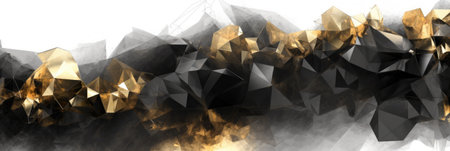 Abstract watercolor artwork mixed with buzzy geometric shapes for background of social media banner generative AI imageの素材