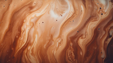 Cappuccino and milk foam close up view. Generative AI image.の素材