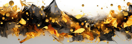 Abstract watercolor artwork mixed with buzzy geometric shapes for background of social media banner generative AI imageの素材