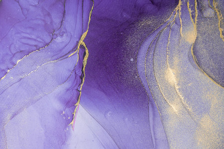 Original artwork photo of marble ink abstract art. High resolution photograph from exemplary original painting. Abstract painting was painted on HQ paper texture to create smooth marbling pattern.の写真素材