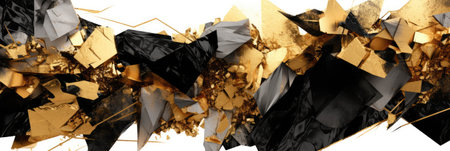 Abstract watercolor artwork mixed with buzzy geometric shapes for background of social media banner generative AI imageの素材