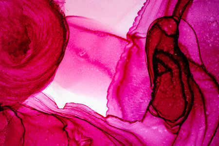 Original artwork photo of marble ink abstract art. High resolution photograph from exemplary original painting. Abstract painting was painted on HQ paper texture to create smooth marbling pattern.の写真素材