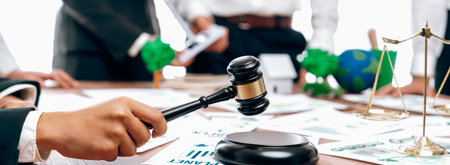 Group of law maker, lawyer making environmental protection and natural conservation law implement...