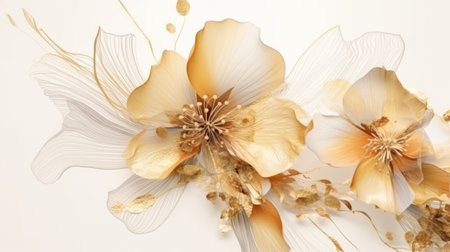 Watercolor abstract design for background of wedding or buzzy social media banner on white background generative AIの素材