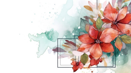 Watercolor abstract design for background of wedding or buzzy social media banner generative AIの素材