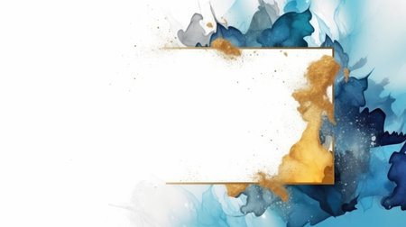 Abstract watercolor artwork mixed with buzzy geometric shapes for background of social media banner generative AI imageの素材