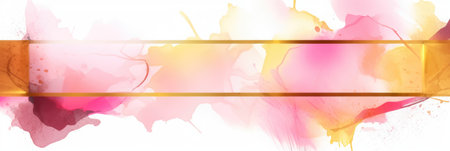 Abstract watercolor artwork mixed with buzzy geometric shapes for background of social media banner generative AI imageの素材