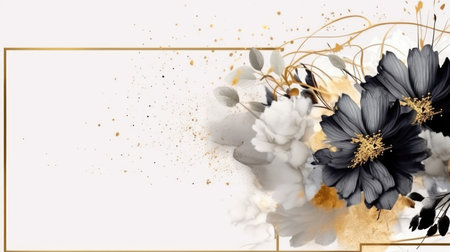 Watercolor abstract design for background of wedding or buzzy social media banner generative AIの素材