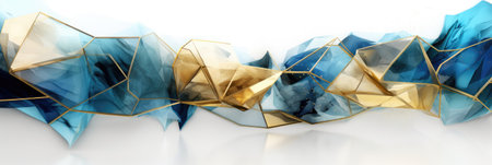 Abstract watercolor artwork mixed with buzzy geometric shapes for background of social media banner generative AI imageの素材