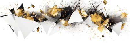 Abstract watercolor artwork mixed with buzzy geometric shapes for background of social media banner generative AI imageの素材