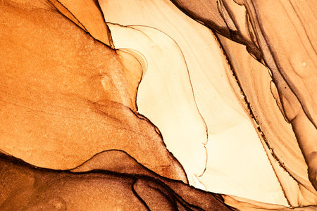 Original artwork photo of marble ink abstract art. High resolution photograph from exemplary original painting. Abstract painting was painted on HQ paper texture to create smooth marbling pattern.の写真素材