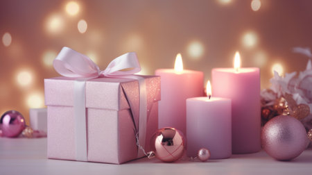 Christmas gift boxes on a wood table ready for joyful holiday celebration, merry Christmas and happy new year 2024 festival comelinessの素材