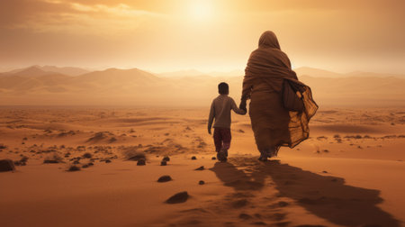 Civilian refugee affected from aggression of war and battle escape city from war zone which has no little comelinessの素材