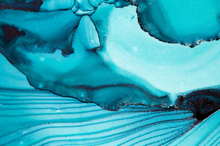 Original artwork photo of marble ink abstract art. High resolution photograph from exemplary original painting. Abstract painting was painted on HQ paper texture to create smooth marbling pattern.の写真素材