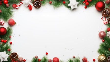 Christmas frame for holiday decoration and festive winter comelinessの素材