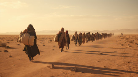 Civilian refugee affected from aggression of war and battle escape city from war zone which has no little comelinessの素材