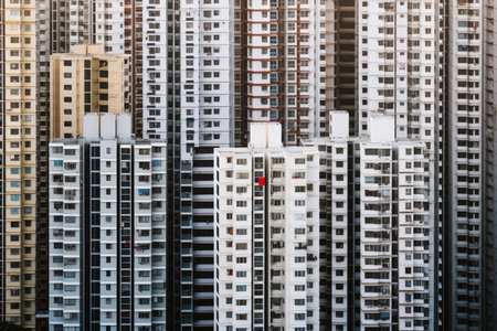 High density residential architecture city downtown buildings comelinessの素材