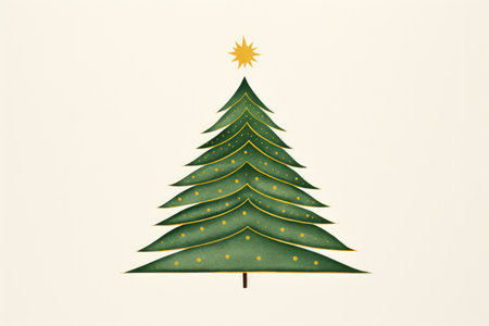 Creative art Christmas tree hand drawing style, for greeting card merry christmas and happy new year, naive children kid art for nursery or elementary school comelinessの素材