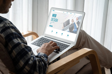 Website design software provide modish template for online retail business and e-commerceの写真素材