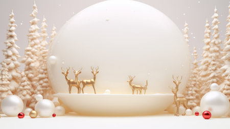 Cute christmas trees 3D cartoon style with merry christmas decorations element comelinessの素材