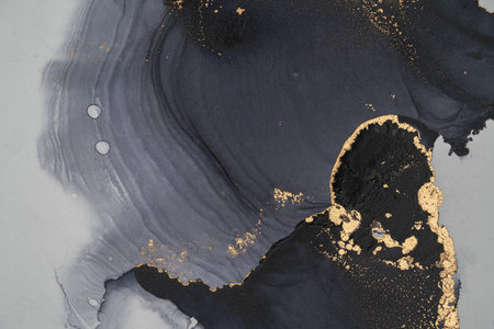 Original artwork photo of marble ink abstract art. High resolution photograph from exemplary original painting. Abstract painting was painted on HQ paper texture to create smooth marbling pattern.の写真素材