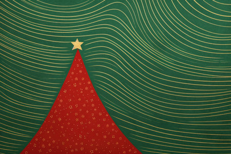 Creative art Christmas tree hand drawing style, for greeting card merry christmas and happy new year, naive children kid art for nursery or elementary school comelinessの素材