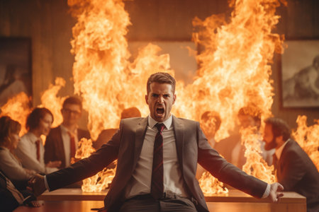 Businessman with bad emotion and strong anger without comelinessの素材