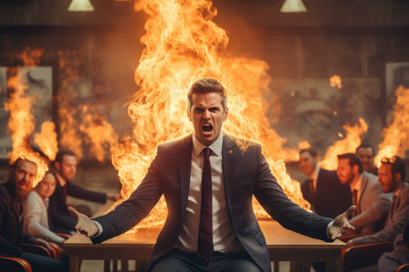 Businessman with bad emotion and strong anger without comelinessの素材