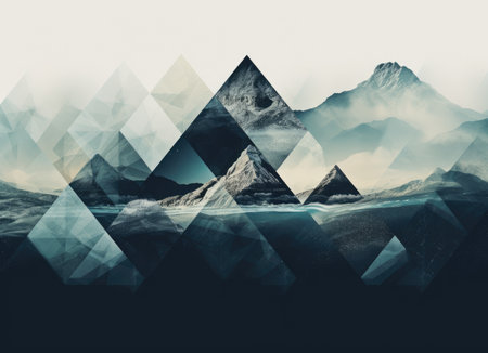 abstract ocean background with geometry shapes and water waves tide comelinessの素材