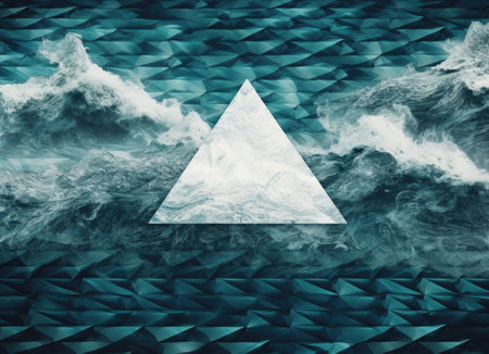abstract ocean background with geometry shapes and water waves tide comelinessの素材