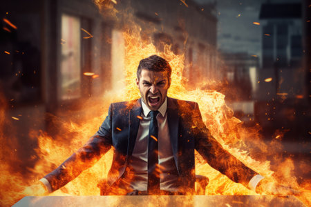 Businessman with bad emotion and strong anger without comelinessの素材